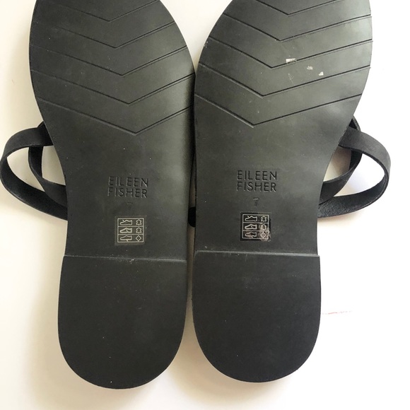 Eileen Fisher black Dali slide sandals slim strap - Picture 9 of 14